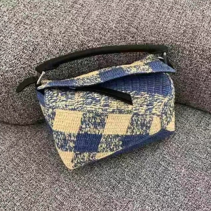 ★Loewe★パズルエッジ バッグ スモール（ラフィア&カーフ）