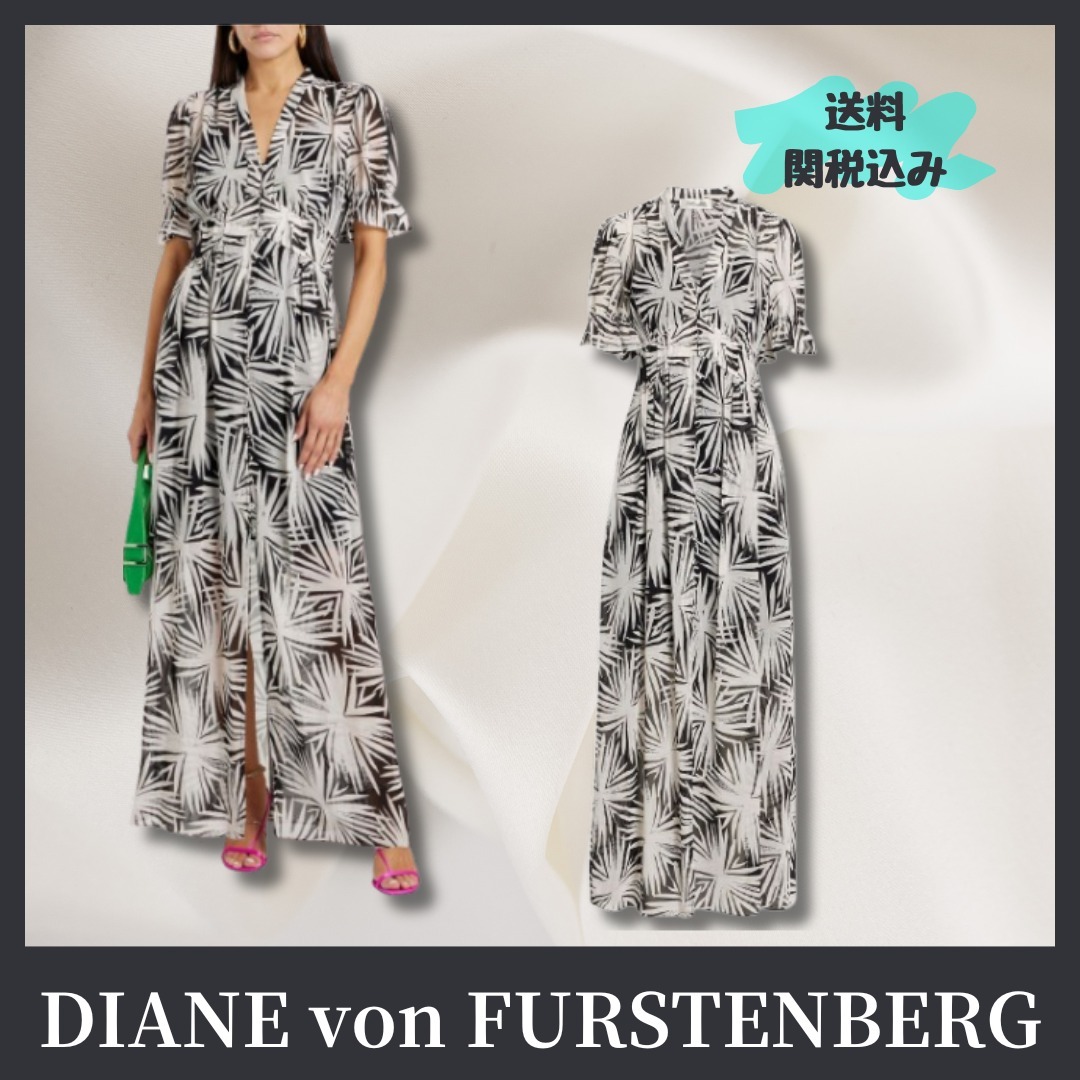 送料関税込【DIANE von FURSTENBERG】シフォン マキシワンピース