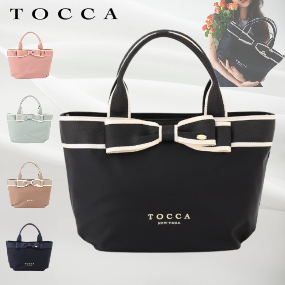 【TOCCA】【撥水】BICOLOR RIBBON TOTE トートバッグ