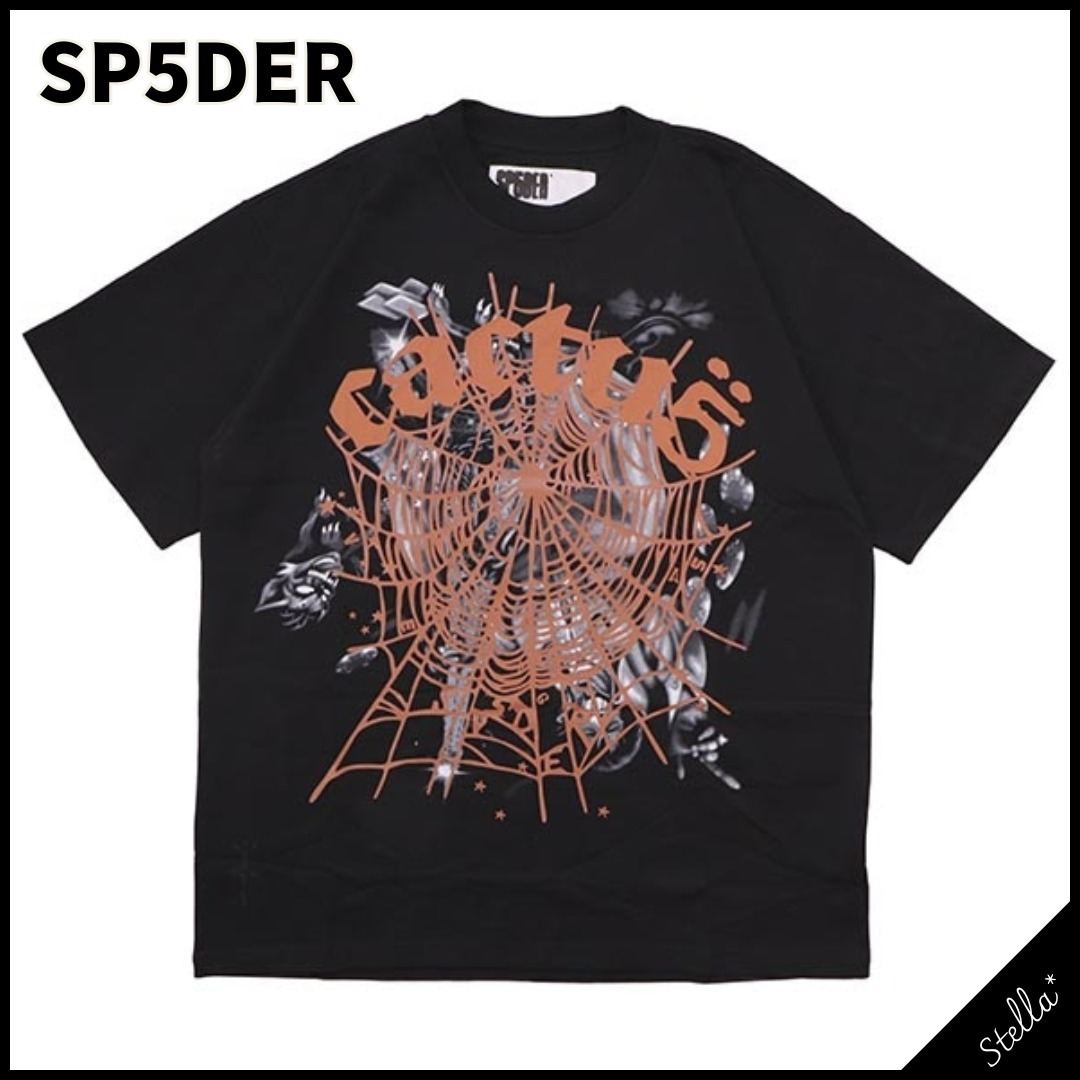 注目■SP5DER■人気アイテム T-SHIRTS ブラック 国内発 すぐ届く