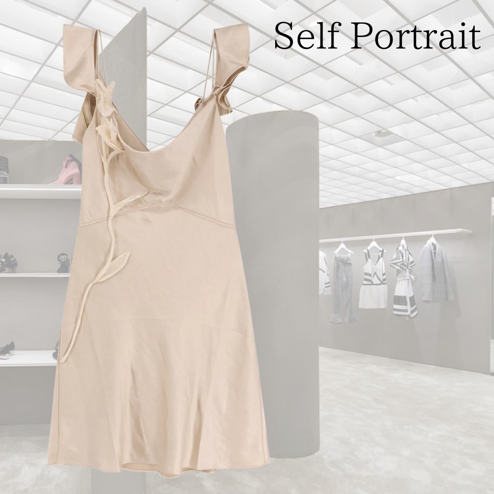 関税込★VIP価格【SELF PORTRAIT】フラワーサテンミニドレス