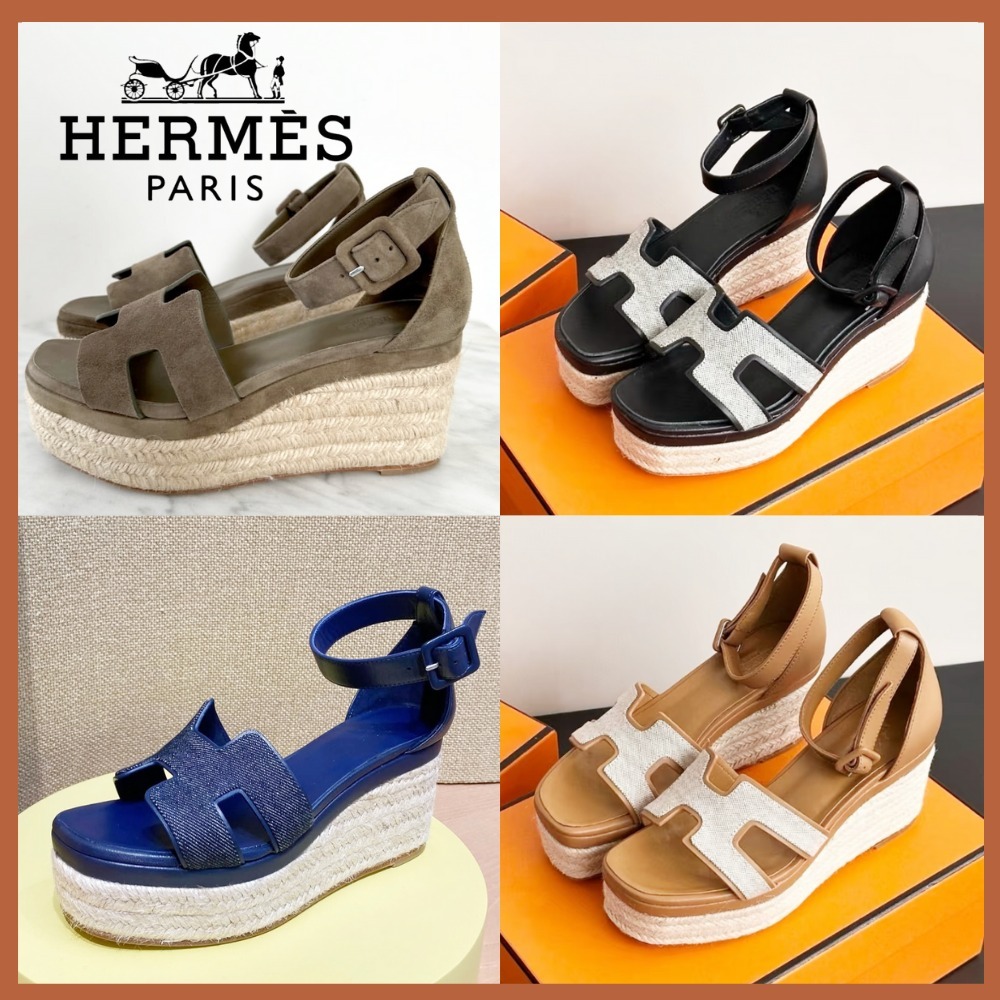 【大人気♪】HERMES エスパドリーユ エルダ 夏 厚底 リゾート 靴