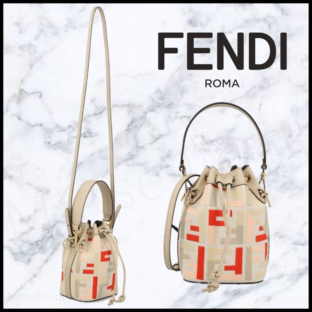 FENDI モン トレゾール FF ファブリック ミニバッグ 8BS093AV10