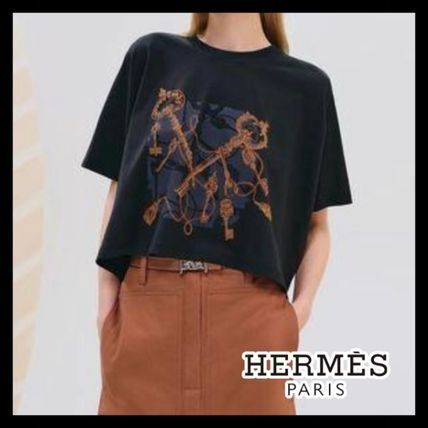 《サラッと着れる★》HERMES クロップドTシャツ