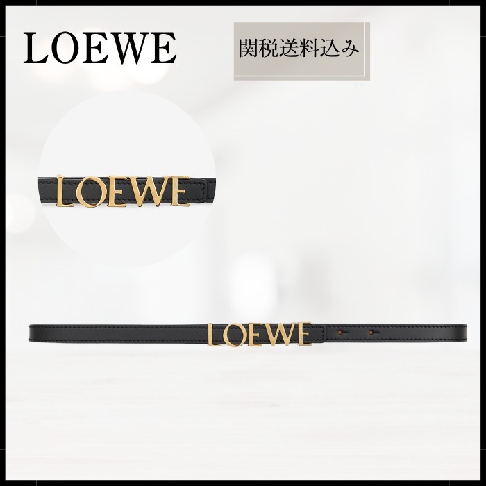 【LOEWE】ベルト スムースカーフスキン ゴールドトーンバックル