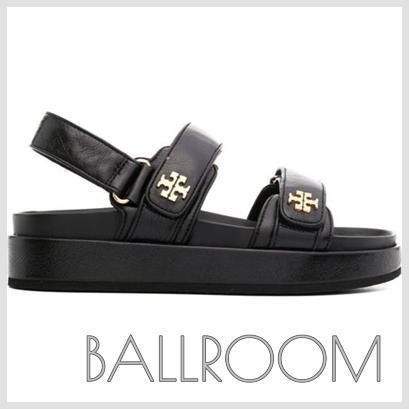 サンダル・ミュール TORY BURCH KIRA LEATHER SLINGBACK SANDALS