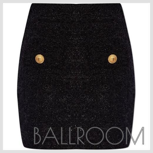 スカート BALMAIN BUTTONED TWEED SKIRT