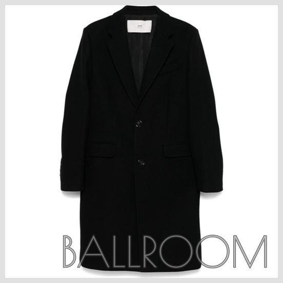 チェスターコート AMI PARIS WOOL SINGLE-BREASTED COAT