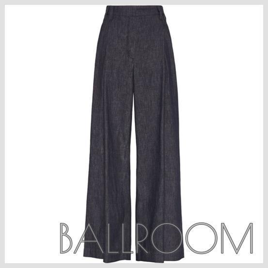 パンツ BRUNELLO CUCINELLI WIDE SMART COTTON DENIM EFFECT TROUSERS
