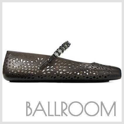 フラットシューズ JIMMY CHOO THE JELLY CRYSTAL BALLET FLATS