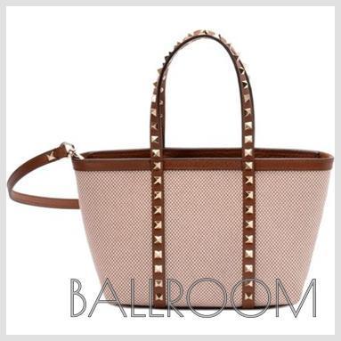 トートバッグ VALENTINO GARAVANI ROCKSTUD CANVAS MINI TOTE