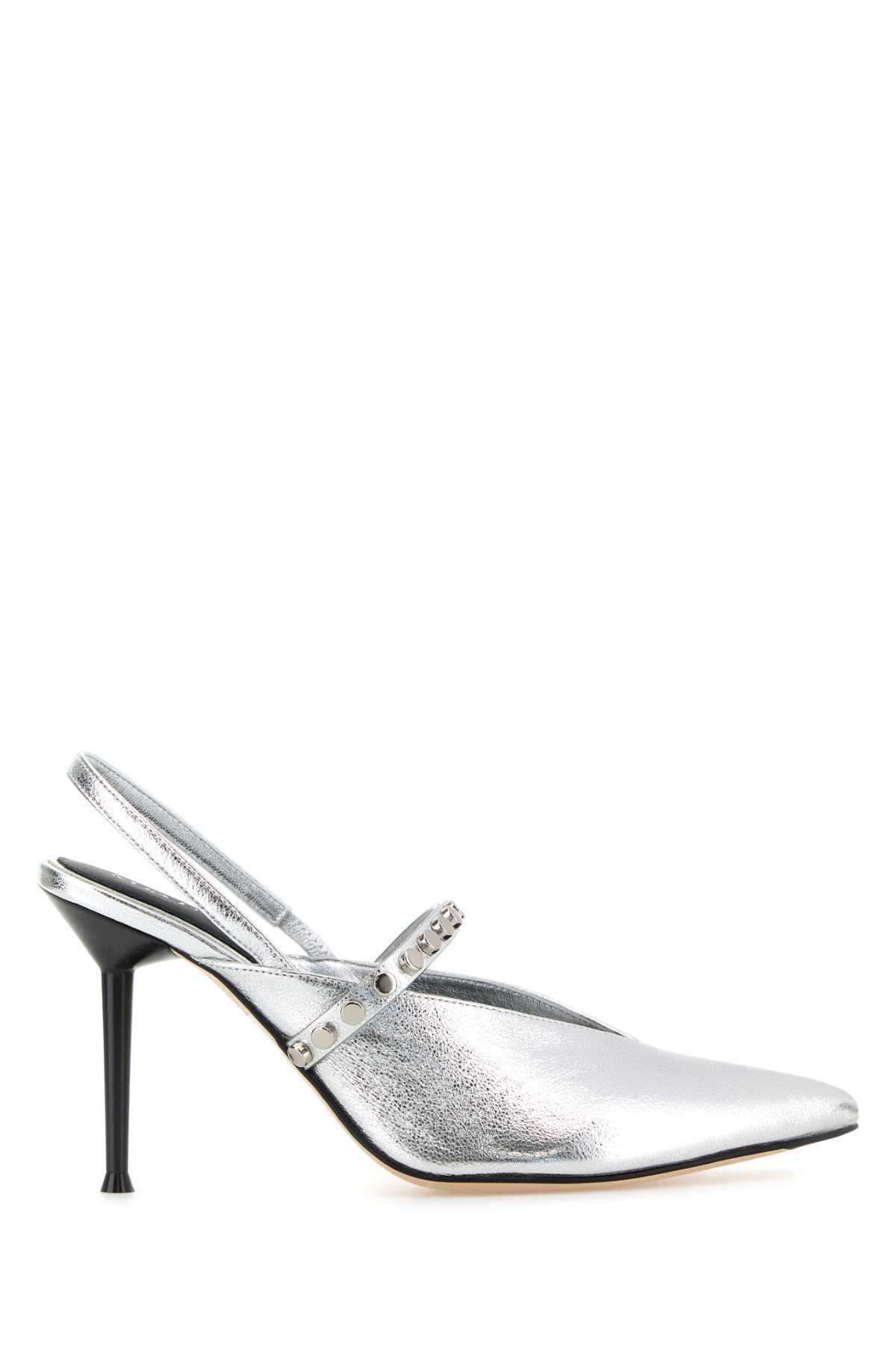サンダル・ミュール ALEXANDER MCQUEEN Silver Leather Revel Pumps