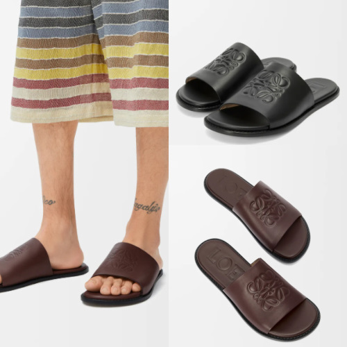 【お洒落☆】LOEWE ロエベ メンズ レザー サンダル アナグラム