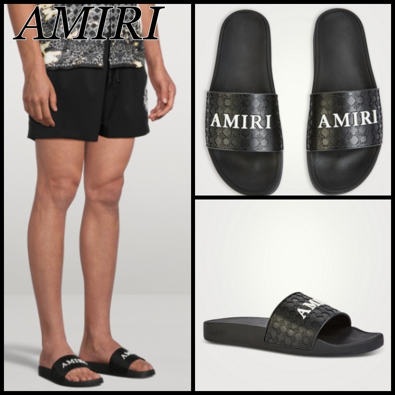 【関税込】新作 AMIRI アミリ◆ロゴ クワッド スライド サンダル