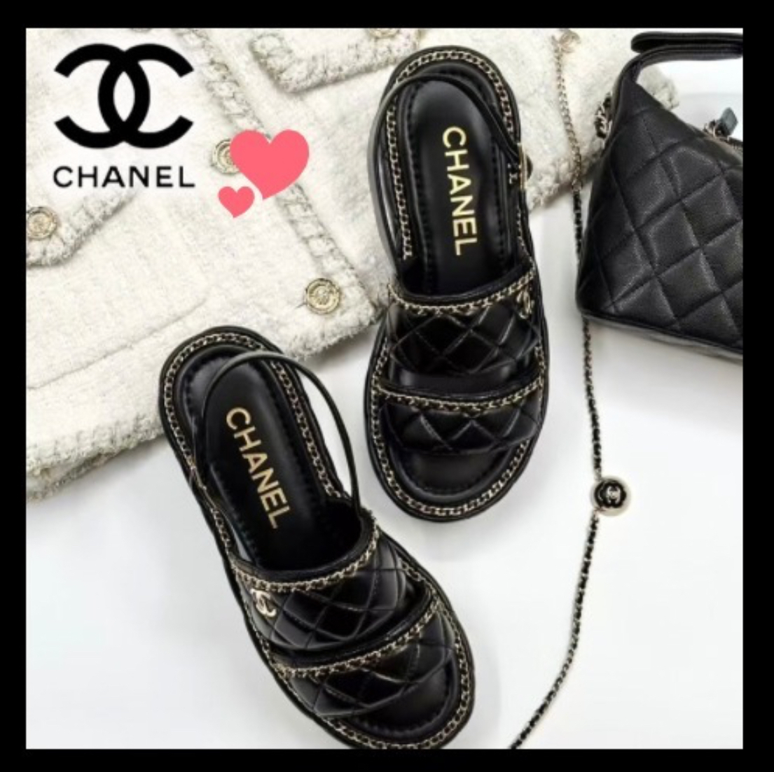 履き心地抜群♪お洒落☆【CHANEL】サンダル 厚底 CCロゴ