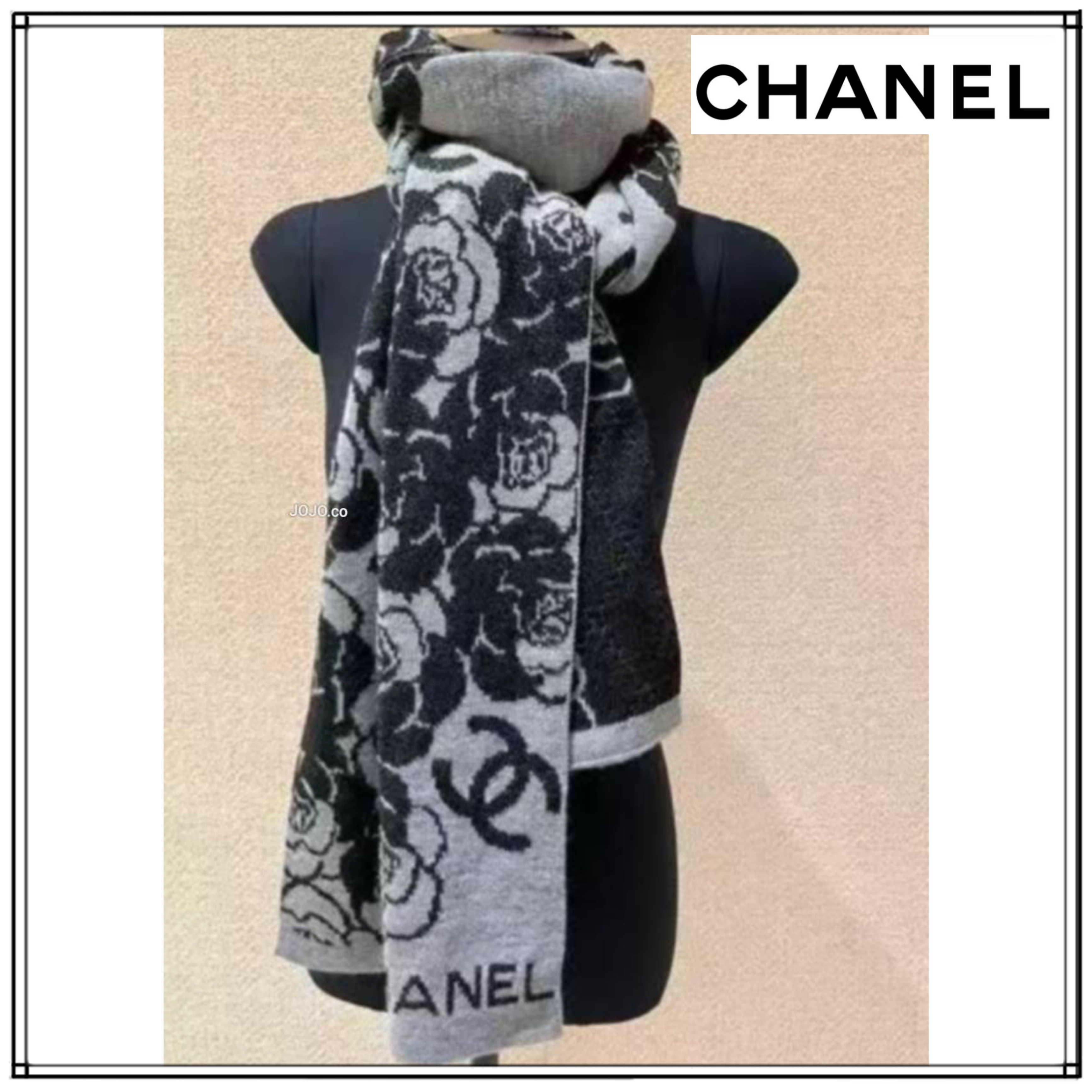【ひと巻きで品格UP】CHANEL スカーフ マフラーカメリア