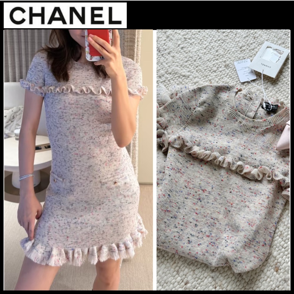 淡く甘く、大人の女性らしさを【CHANEL】ワンピース  フリル
