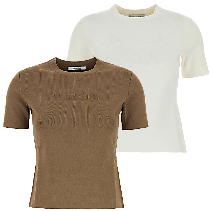 関送込★MAX MARA★Adelio エンボスロゴ 半袖 Tシャツ