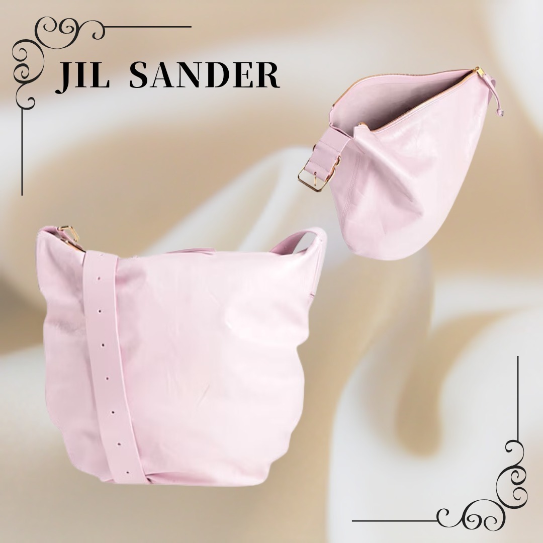 【JIL SANDER】関税込☆レザークロスボディバッグ ラージ ピンク