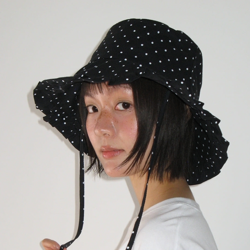 ハット RONRON DOT FRILL BUCKET HAT 5BKK001