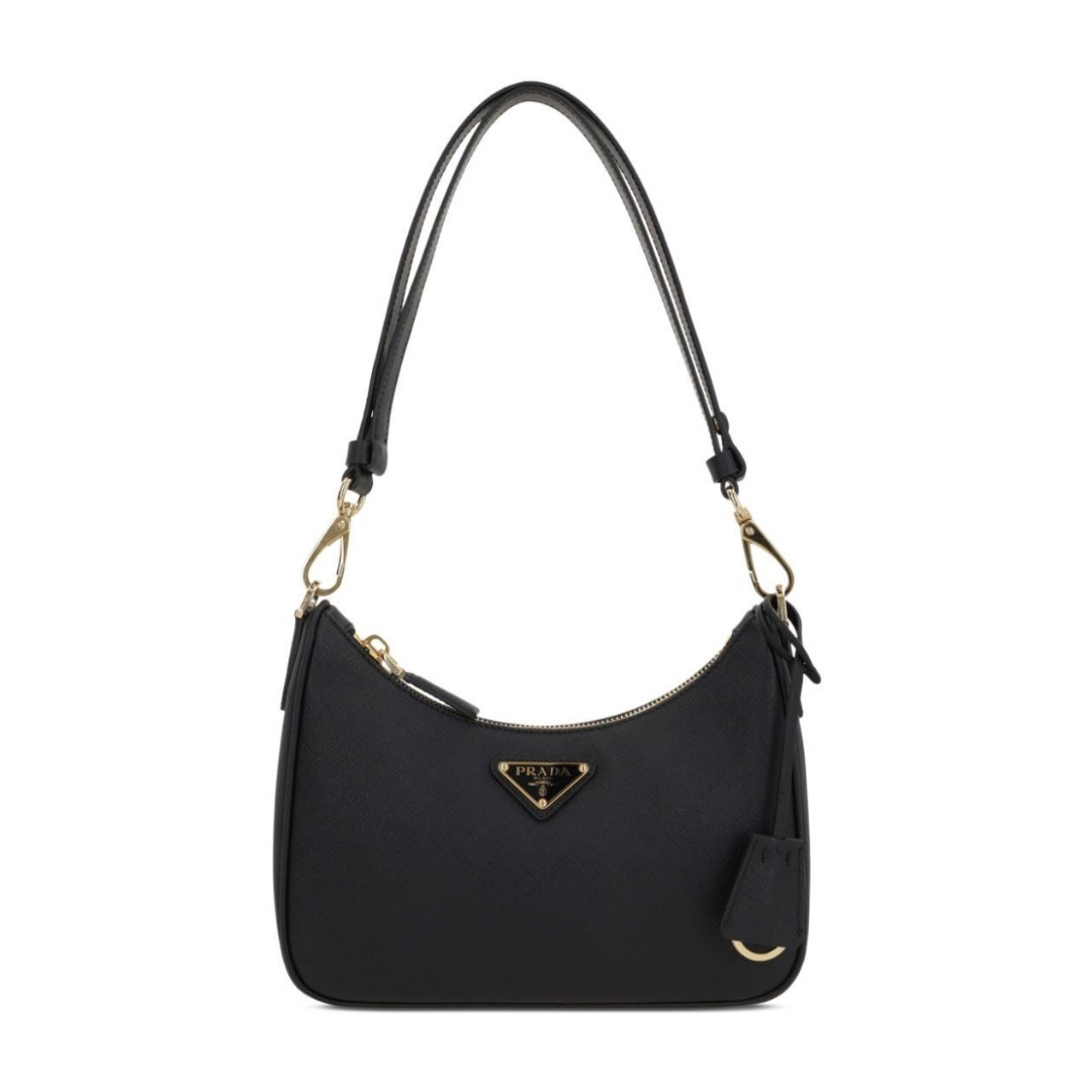 【新作】PRADA ミニ Re-Edition サフィアーノバッグ 黒 レザー