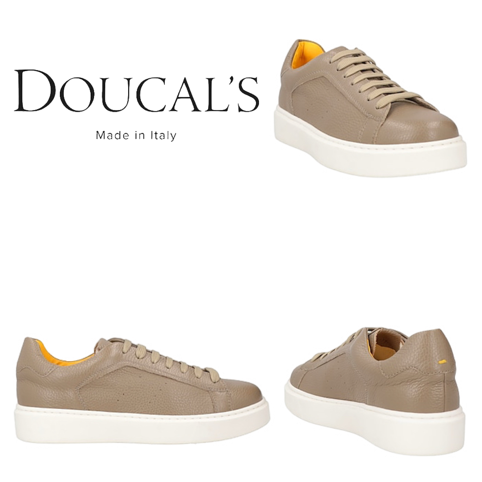 DOUCAL'S メンズスニーカー ライトブラウン