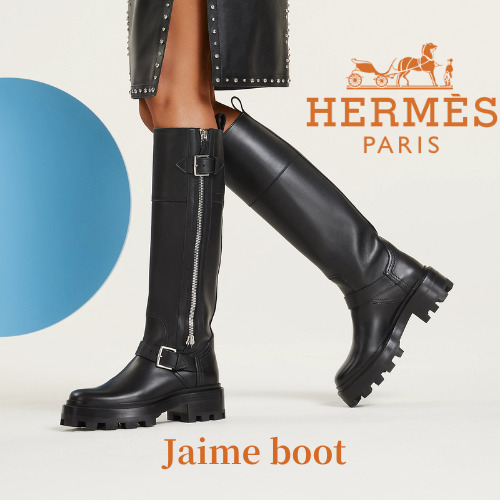新作商品！！ *HERMES* Jaime ジップアップ ロングレザーブーツ