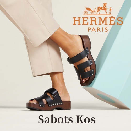 新作！！ *HERMES* Kos サボサンダルミュール ブラック スタッズ