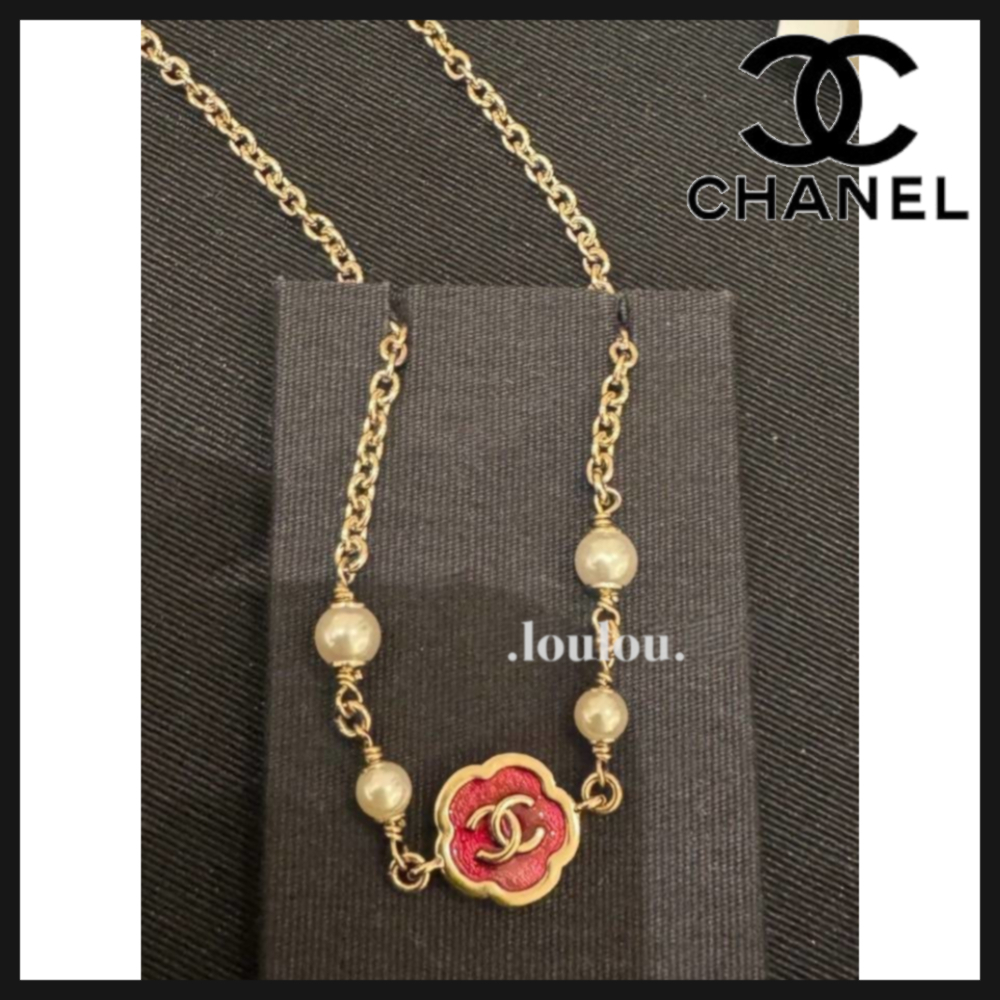 【25A・パール×可愛い花のモチーフが素敵☆】CHANEL ネックレス