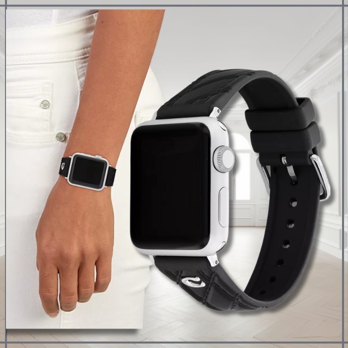 注目☆【COACH】キルティング ブラック Apple Watchストラップ