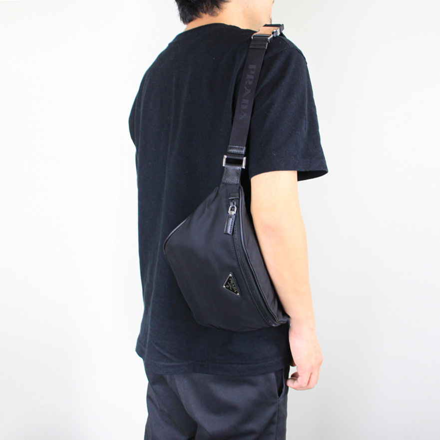 プラダ PRADA (2VL033 2DMH)Re-Nylon xレザー ベルトバッグ