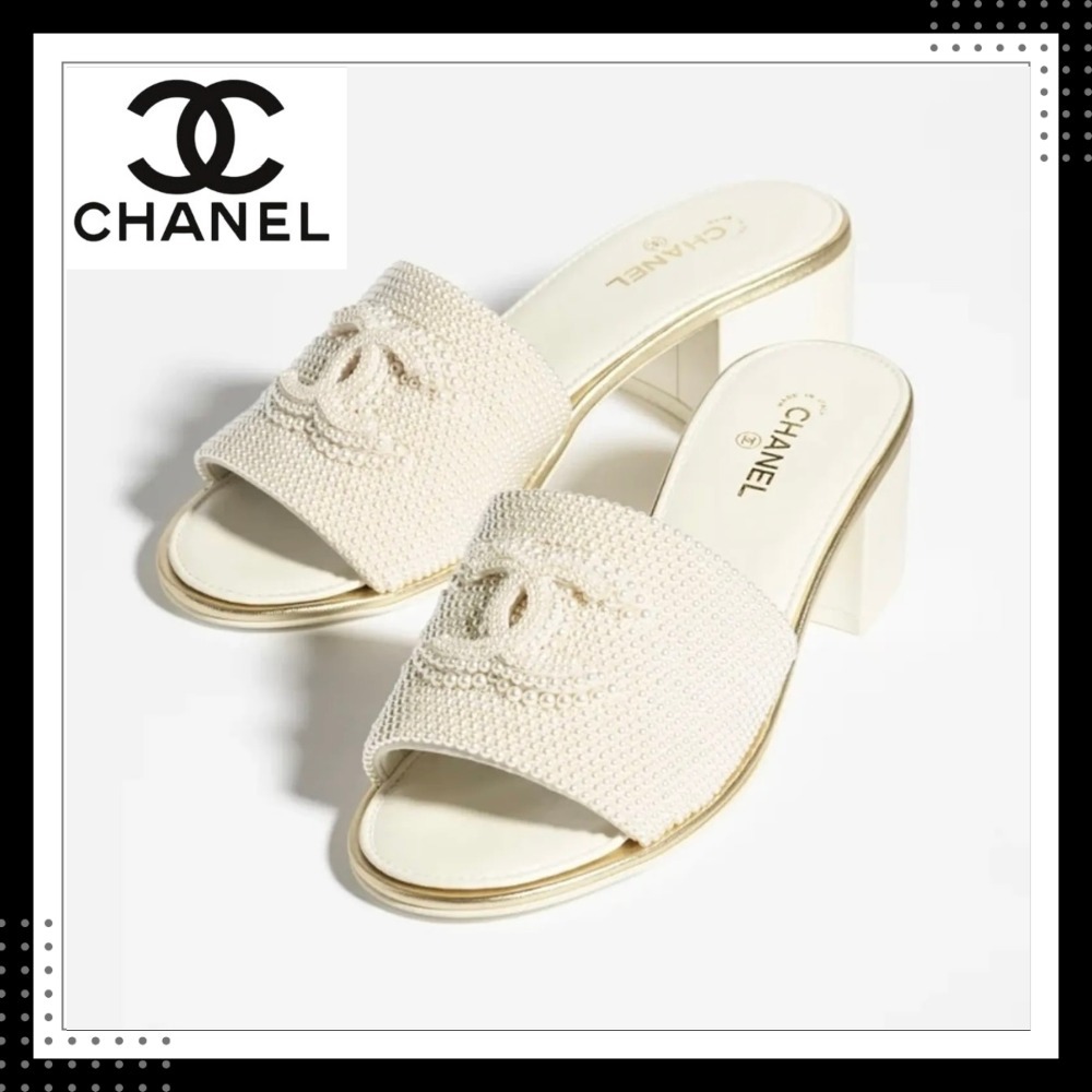 CHANEL《エレガントスタイルに》サンダル パール