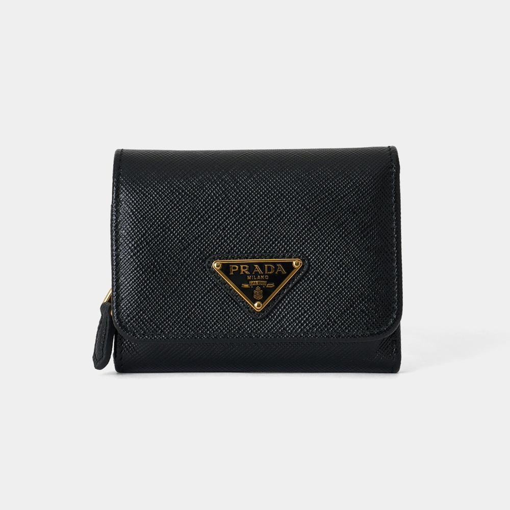 送関込★PRADA★トライアングル 折りたたみ財布★ブラック