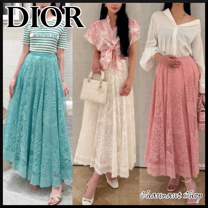 【DIOR】☆フェミニン☆ディオリヴィエラのフレアミディスカート