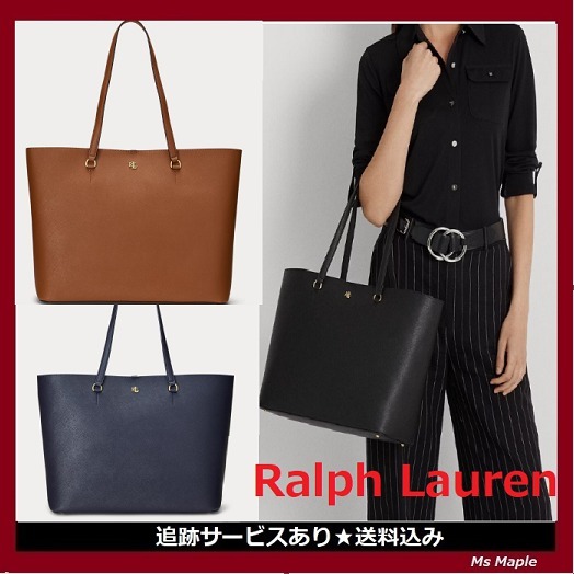 上品☆【Ralph Lauren】クロスハッチレザートートバッグ♪