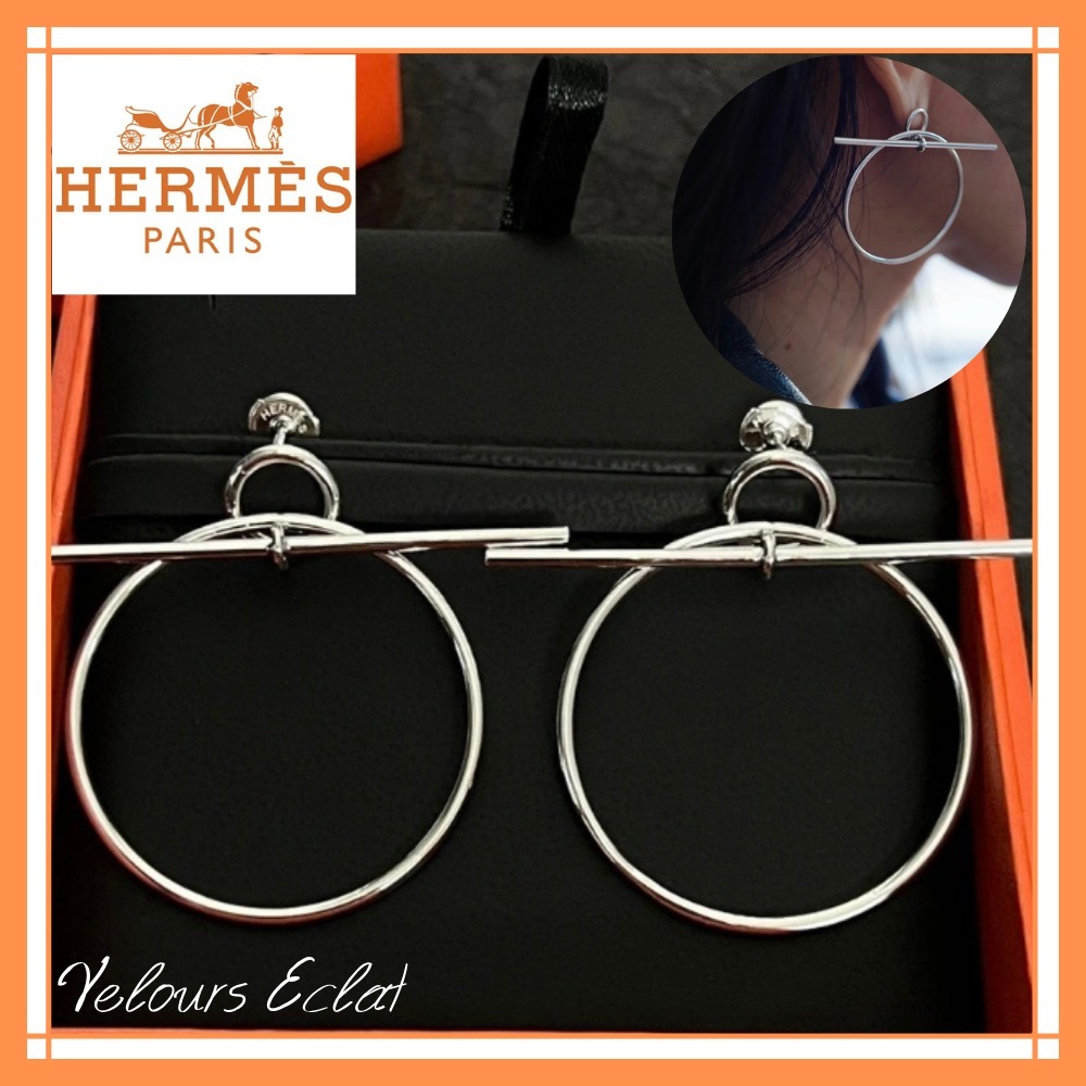大人気♪圧倒的なデザイン♡【HERMES】Loop ピアス MM