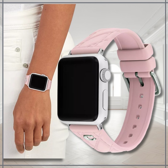注目☆【COACH】キルティング ピンク Apple Watchストラップ
