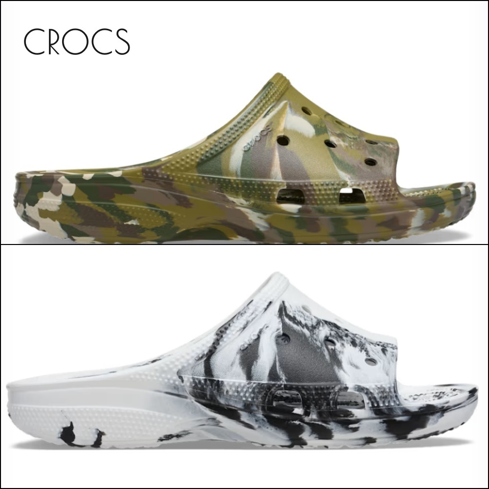 【CROCS】 CLASSIC MARBLED ICON SLIDE MEN (2COLORS)