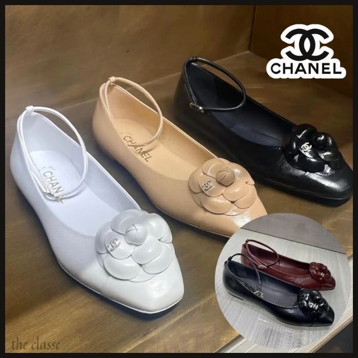 【華やかなカメリアを足元に◎】CHANEL バレリーナ