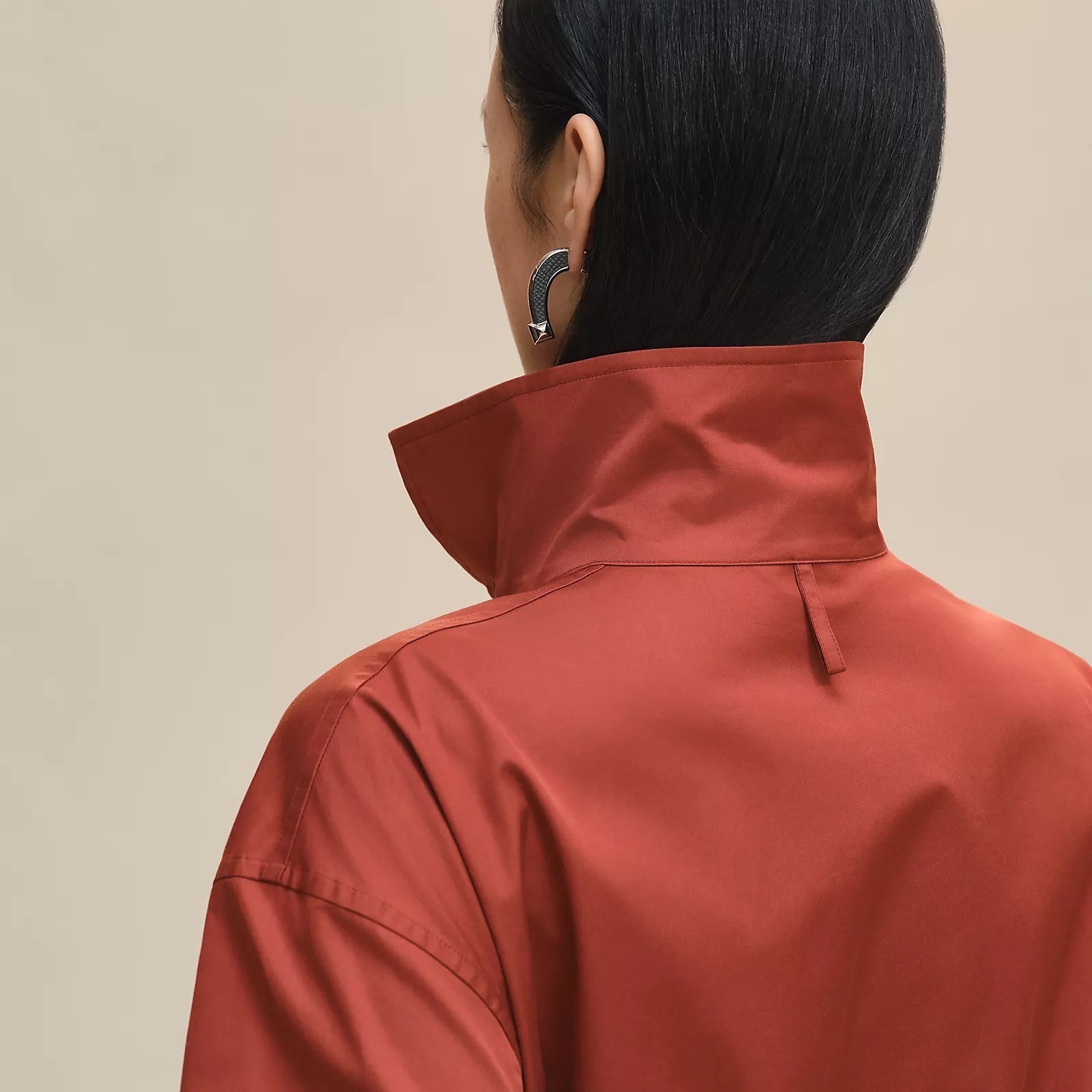 25AW☆HERMES★《ポロ風ドレス》コットンツイル ルージュ