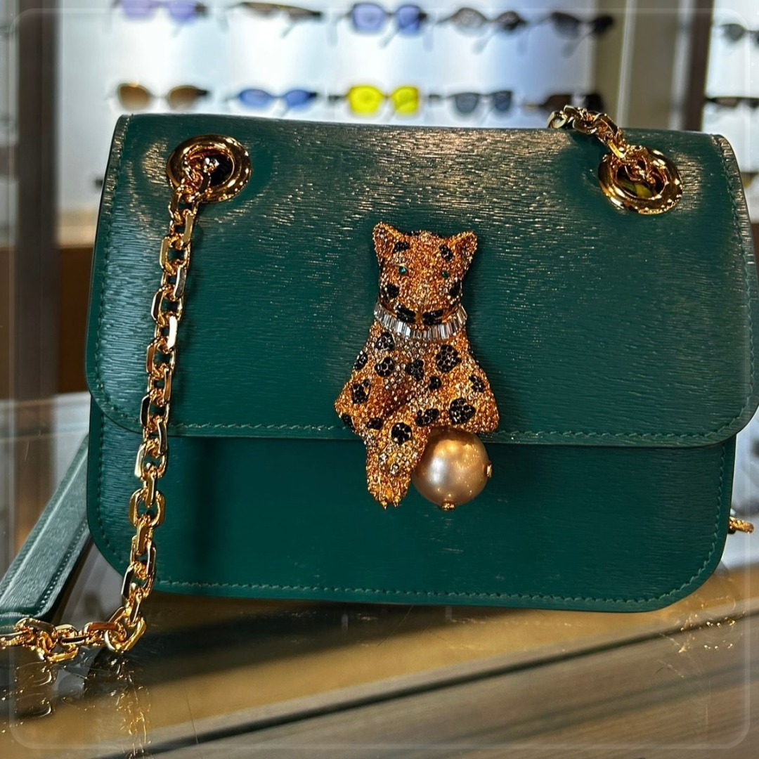 【DOLCE&GABBANA】アニマルモチーフチェーンバッグ カーフスキン