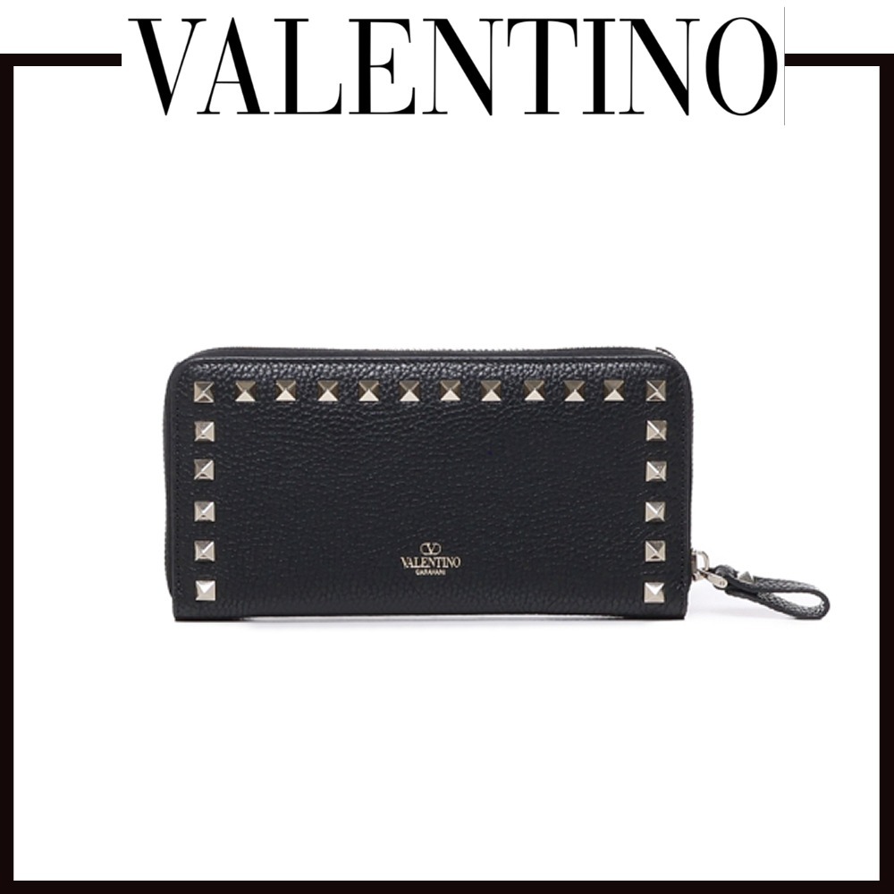【VIP価格】VALENTINO ロックスタッズ グレインカーフ長財布
