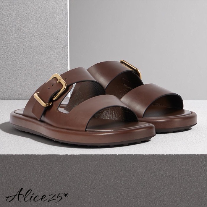 セール☆ [TOD'S] レザー サンダル ブラウン