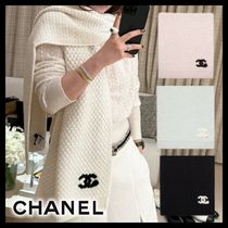 【CCレース模様が上品♪】CHANEL マフラー ストール カメリア