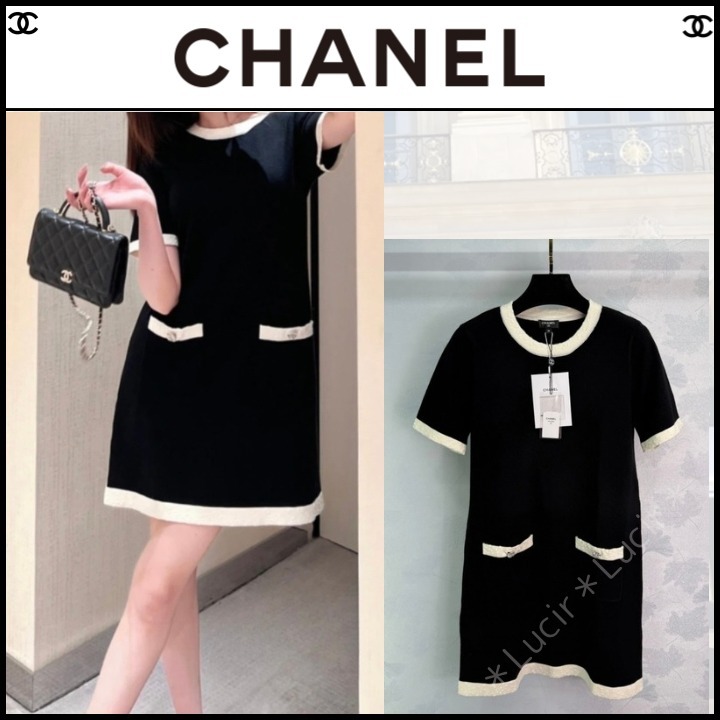 輝きを添えて☆CHANEL ワンピース バイカラー 25A