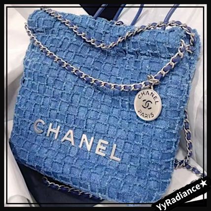 国内発送 新作 CHANEL 22 ミニ ハンドバッグ シャネル デニム 新品 シャネル CHANEL 22 ミニ ハンドバッグ デニム 新作 入手