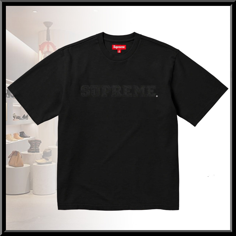 超人気!SUPREME カレッジ 同系色ロゴ刺繍 半袖Tシャツ シンプル
