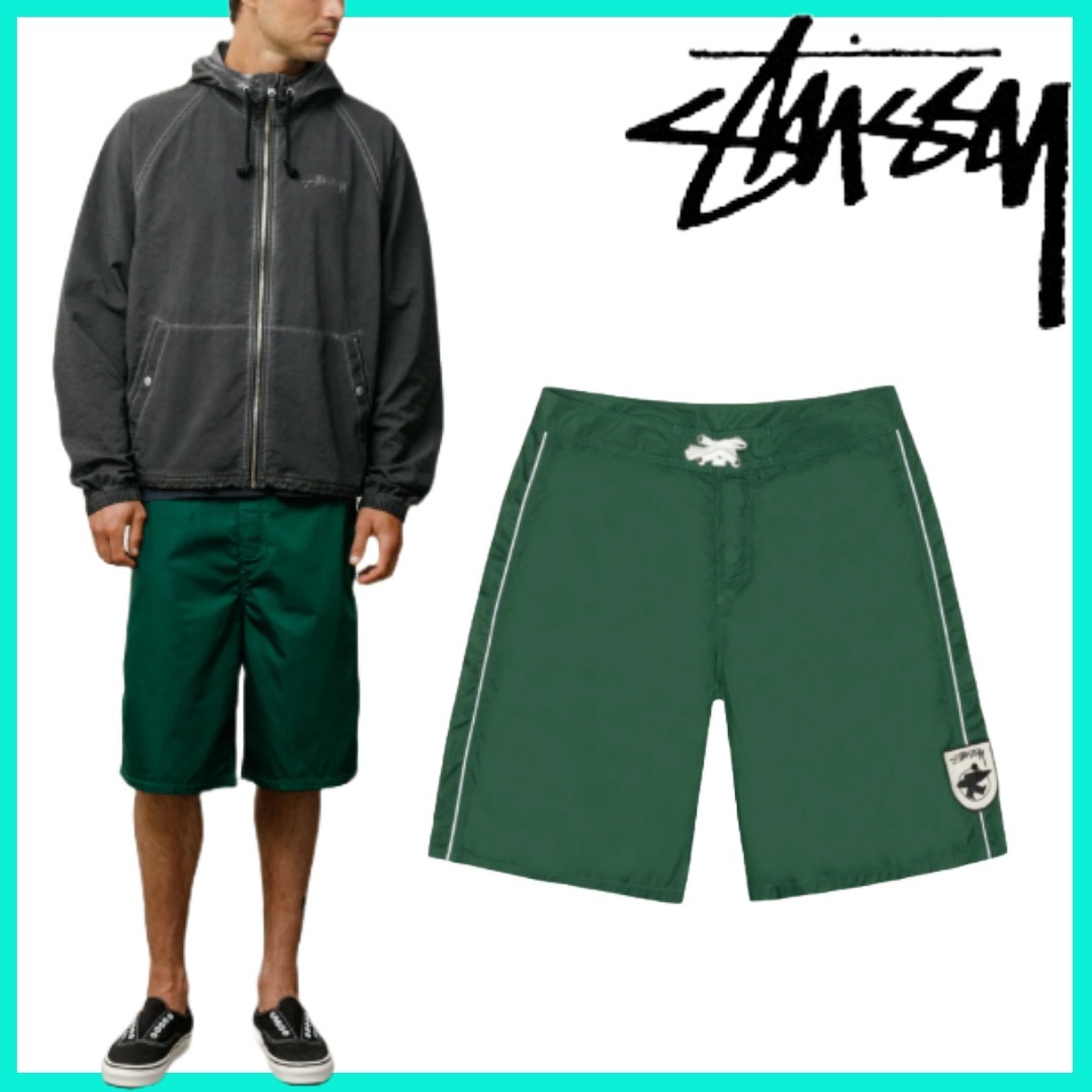 早期完売★Stussy★SURFMAN BOARD SHORT ショートパンツ緑/追跡O
