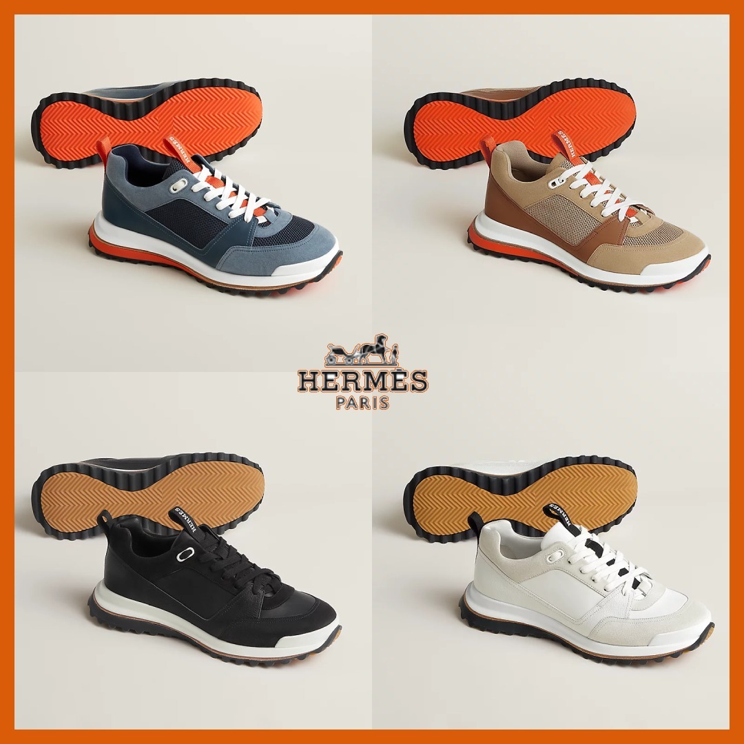 軽量ソール デザイン【HERMES】Leader スニーカー