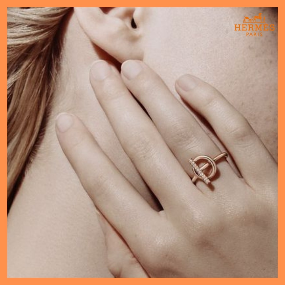 【HERMES】エシャッペリング ダイヤモンド ローズゴールドリング